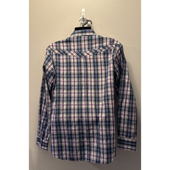 Rodeo Co Shirt Mens Size XL Western Long Sleeve Purple/Blue Plaid Rodeo Cowboy - Picture 3 of 4
